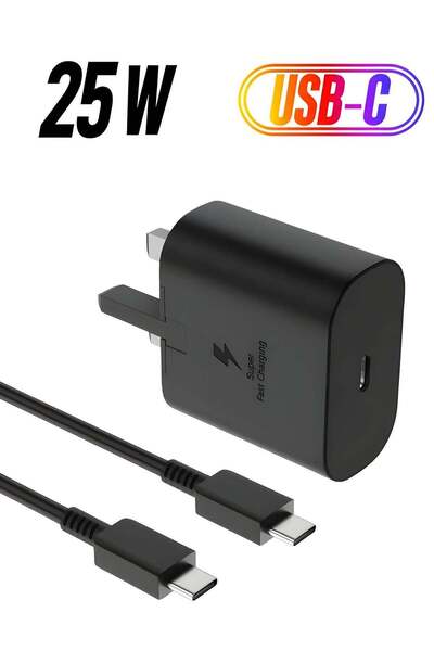 TIITAS شاحن سريع بقوة 25 واط مع كابل USB-C إلى USB-C (3 أمبير) شاحن حائط فائق...