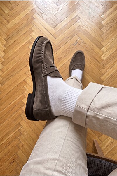 Livio Ferri Repairable 100% Genuine Leather Suede Look Flexible Sole Comforta...