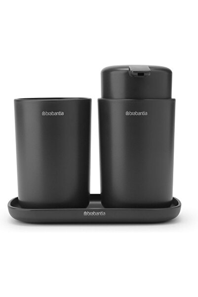Brabantia طقم إكسسوارات الحمام من رينيو مكون من 3 قطع: حامل الصابون، حامل فرش...