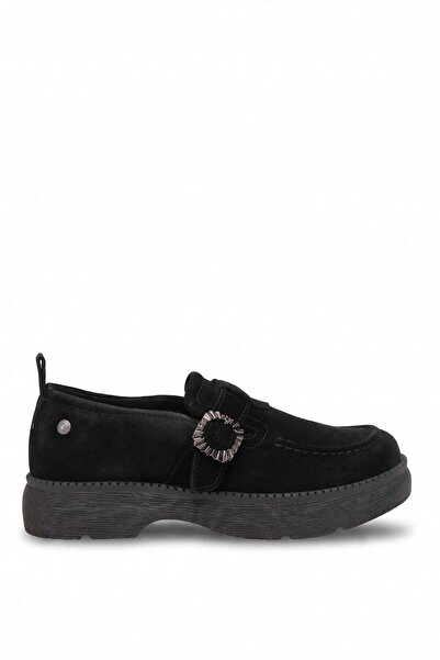 Mammamia D26Ka-3170 Women's Genuine Leather Casual Shoes Black