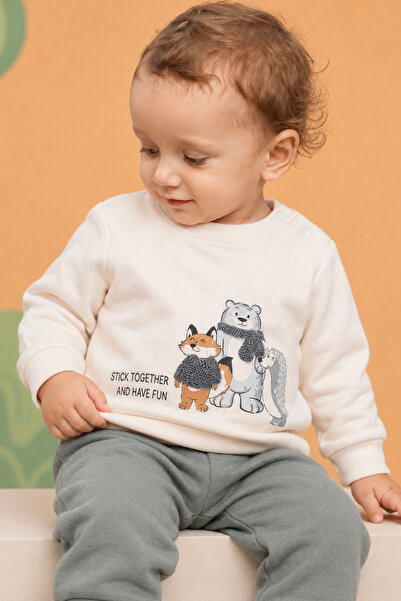 Rocha Baby Baby & Child Cute Animal Figured Double Top and Bottom Set