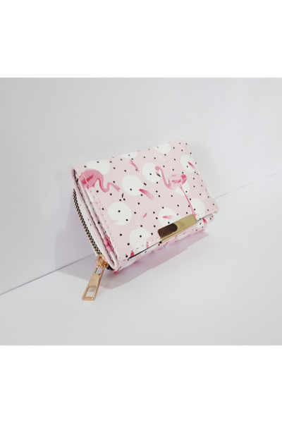 renkli çiçekler Çocuk Cüzdan 11x8x4 CM Flamingo Desenli Çocuk Cüzdanı |