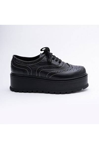 VAGAM Women's Shoes Made of Genuine Leather , Black Buffalo