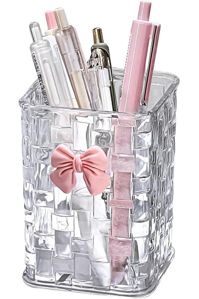KASTWAVE Luxury Clear Acrylic Pen Holder and Pencil Organizer for Desk, Aesth...