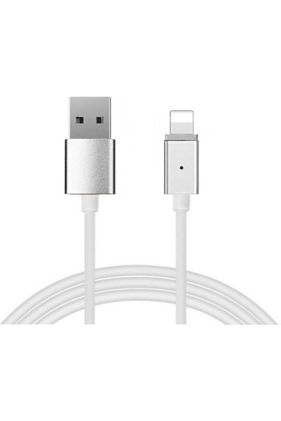 Toptel Μαγνητικό / LED Καλώδιο USB-A σε Lightning Ασημί 1μ