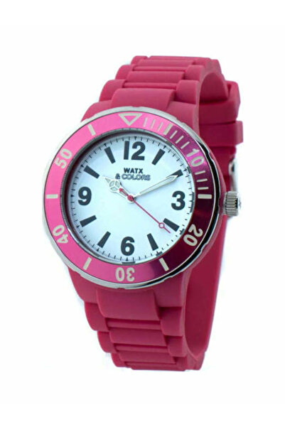 Watx & CO Ανδρικό Ρολόι 44mm με Μπαταρία και Ροζ Λαστιχένιο Λουράκι
