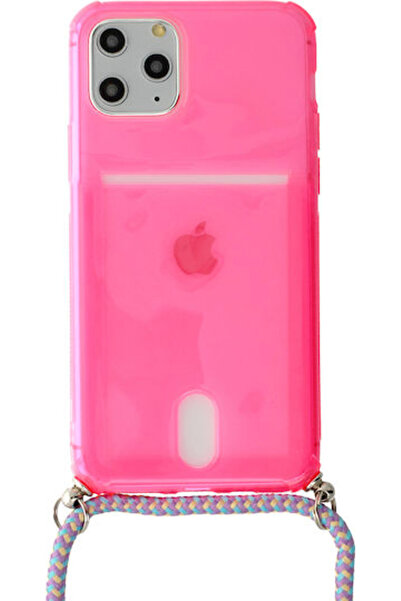OEM Θήκη Σιλικόνης Φωσφοριζέ με Λουράκι Ροζ (iPhone 12 mini) Κωδικός: POK036089