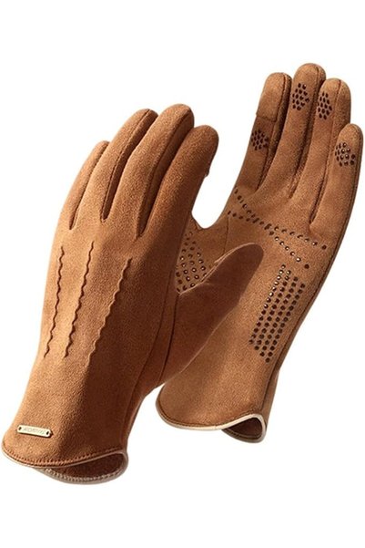 KASTWAVE Faux Suede Gloves for Men Women Non Slip Windproof Thermal Winter Wo...