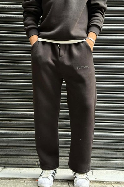 sunfyre 3-Strand Ruffled Winter Adjustable Elastic Waist Baggy Sweatpants Sun471