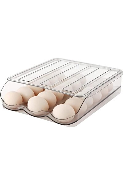 AQUAFALCON Egg Holder for Fridge, Automatically Rolling Egg Storage Container...