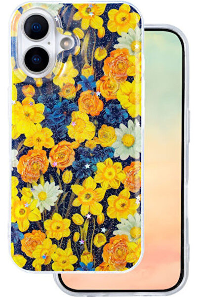 Telforceone Glow Glam Πίσω Κάλυμμα Σιλικόνης 2mm Πορτοκαλί (iPhone 16)