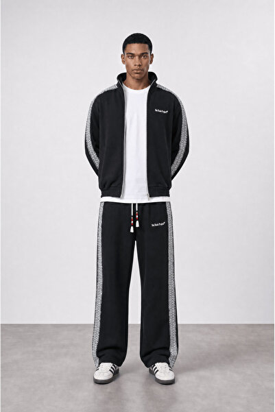 Respire Men's Nbp Stripe Detailed Doubleface Tracksuit Set Black
