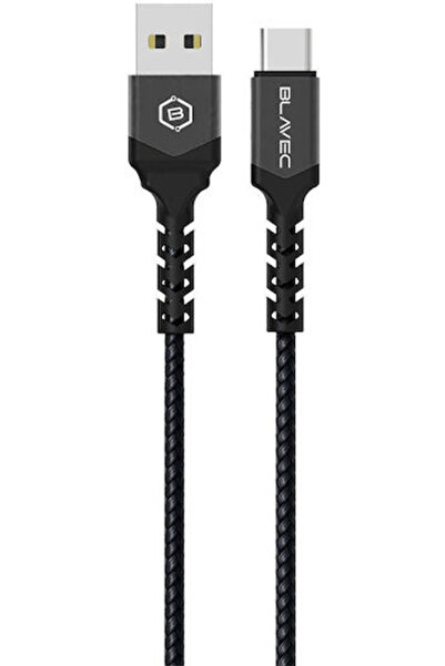 Blavec Raptor Πλεγμένο Καλώδιο USB 2.0 USB-C αρσενικό - USB-A Μαύρο 2μ