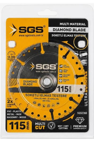 SGS 115 mm Soketli Elmas Testere Disk Multi Cut Çok Amaçlı Kesici Metal PVC S...
