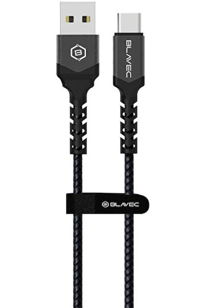 Blavec Raptor Πλεγμένο Καλώδιο USB 2.0 USB-C αρσενικό - USB-A Μαύρο 3μ