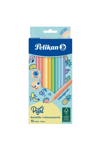 Pelikan Dry Crayons Pastel Colors 12 Colors
