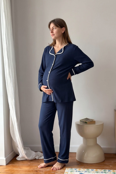 Miss Dünya Lissa Elisa Soft Elegance Soft Buttoned Adjustable Waist Maternity...