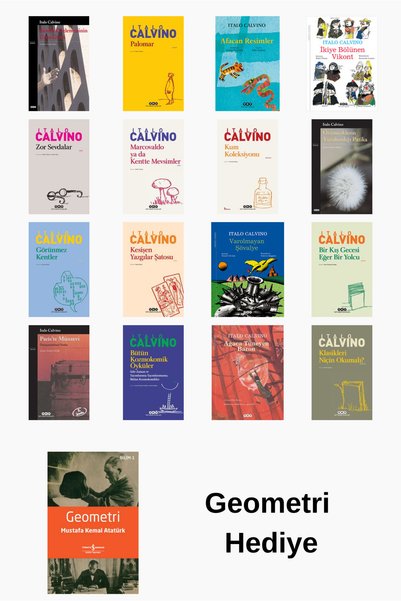 Yapı Kredi Yayınları Italo Calvino 16 Kitap Seti + Geometri Kitabı