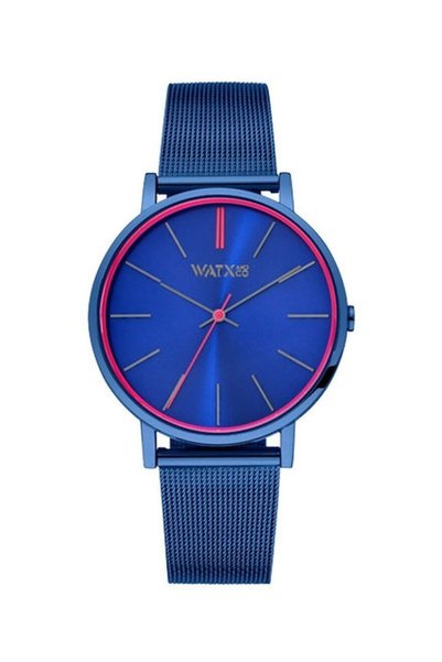Watx & CO Γυναικείο Ρολόι 38mm με Μπλε Μεταλλικό Λουράκι και Μπαταρία