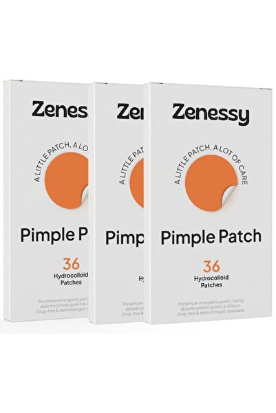 Zenessy Plasturi hidrocoloizi anti-acnee, 108 bucăți, 3 x 36, Plasturi transp...