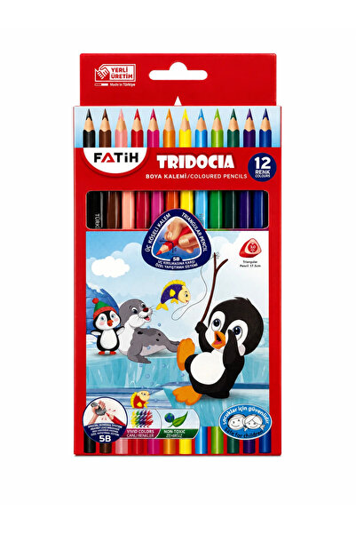 Fatih 33250 Tridocia 12-Pack Three-Cornered Dry Crayons