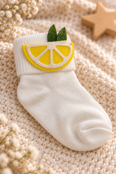ESES BEBE 5 Çift Pamuklu Bebek Çorabı, Renkli Desenli, Kutulu Set