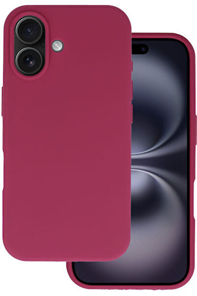 Toptel Πίσω Κάλυμμα Σιλικόνης / Πλαστικό Μπορντό (iPhone 16)