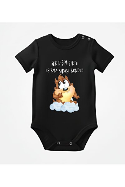 venüsdijital Tazmanya Canavari First Tooth Printed Baby Body Zibin