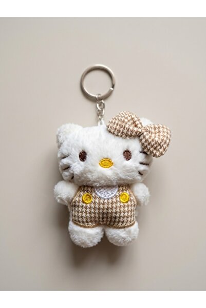Genel Markalar 7 cm mini boy kazayagi desenli Hello kitty Pelus anahtarlık