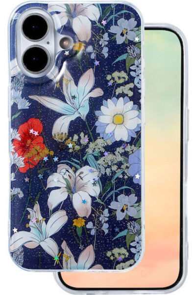 Telforceone Glow Glam Πίσω Κάλυμμα Σιλικόνης 2mm Μπλε (iPhone 17)