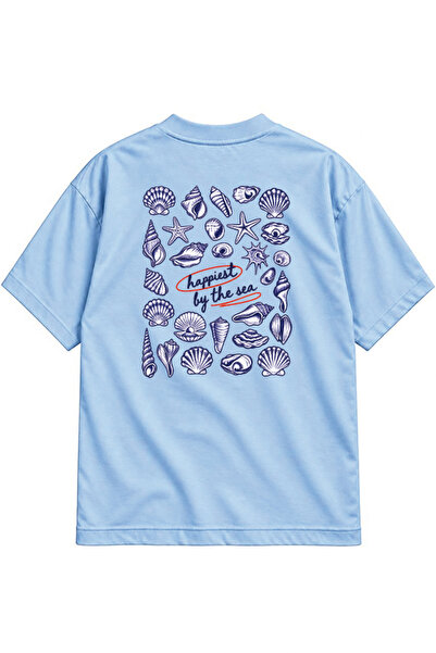 genosha Happiest by the Sea Oversize T-Shirt with Front and Back Print