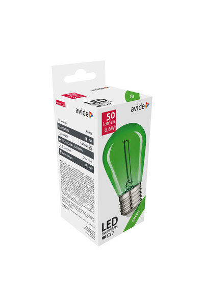 Avide Διακοσμητική Λάμπα LED Νήματος 0.6W E27 Πράσινη - Λάμπα LED