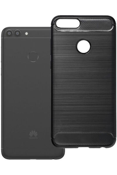OEM Carbon 2.0 Μαύρη Θήκη Πλάτης Σιλικόνης για Huawei P Smart