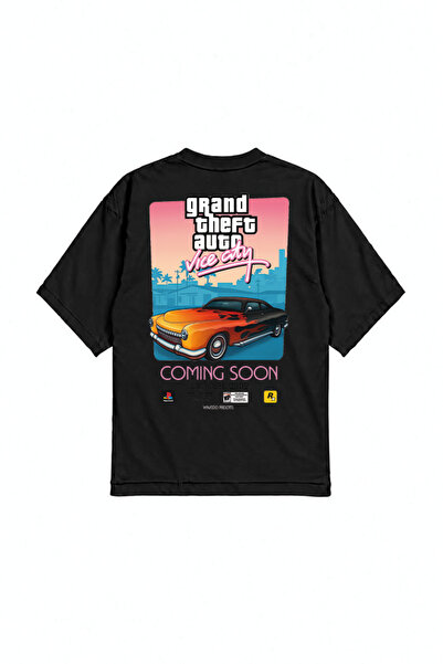 genosha Μπλουζάκι Vice City Grand Theft Oversize με στάμπα μπροστά και πίσω