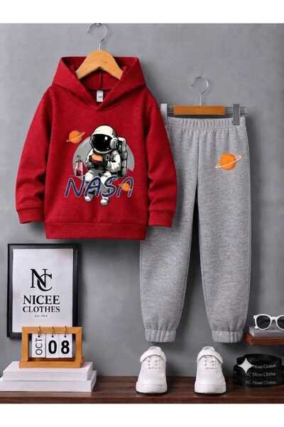 NC Nicee Clothes Children's Tracksuit Unisex (Hamburger-Edding Astronaut Prin...