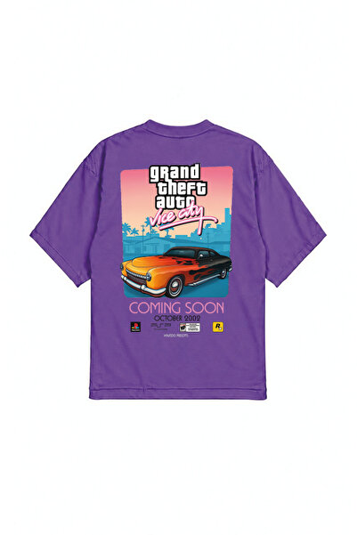genosha Vice City Grand Theft Oversize T-Shirt with Front and Back Print