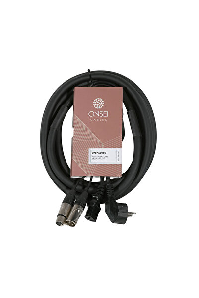 Onsei ON-PA3050 - Καλώδιο τροφοδοσίας και σήματος XLR 3 ακίδων - Βύσμα τροφοδ...