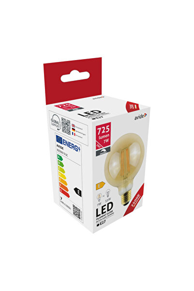 Avide Λάμπα LED Νήματος Σφαιρική G95 7W Ρυθμιζόμενης Έντασης/Κεχριμπαρένια E2...