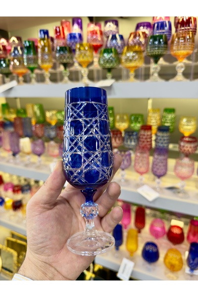 Vakıf home Bohemia Kristal Renkli Kahve Yanı Su Bardağı 180 ml 1 Adet