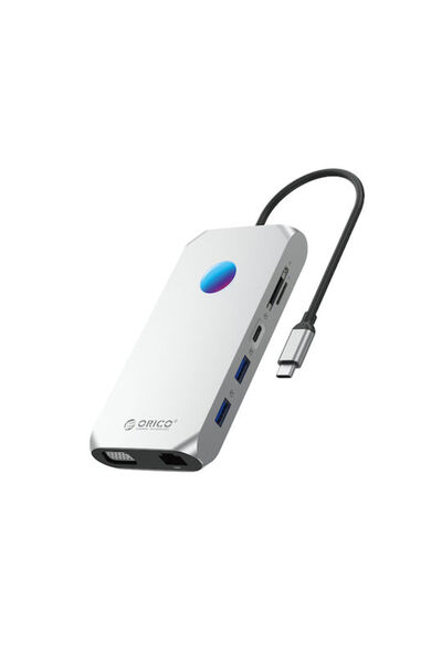 Orico XCR 12 σε 1 RGB USB-C Σταθμός Σύνδεσης με HDMI 4K PD Ethernet Γκρι