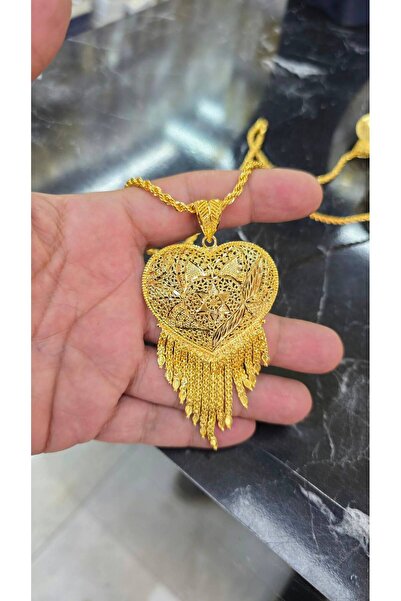 barisiva gold 22 AYAR ALTIN KAPLAMA HİNT KOLYE ZİNCİRİYLE BİRLİKTE / KOLYE UC...