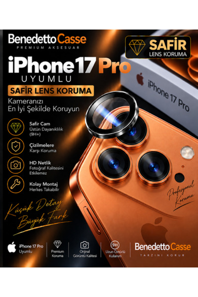 lucek cases واقي عدسة الكاميرا من الياقوت الأزرق متوافق مع iPhone 17 Pro - سه...