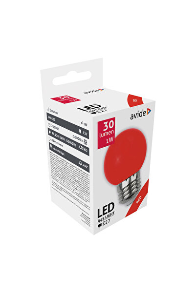 Avide Διακοσμητικοί λαμπτήρες LED G45 1W E27 Κόκκινοι - Λάμπα LED