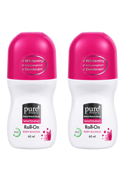 PURE BEAUTY مضاد للتعرق ومفتح رول اون بزهرة التوت من بيور بيوتي - 2×60 مل