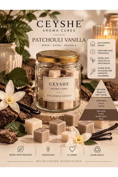 CeyShe Aroma Cubes Paçuli Kokulu Patchouli Vanilla Vegan Oda Kokusu Bitkisel ...