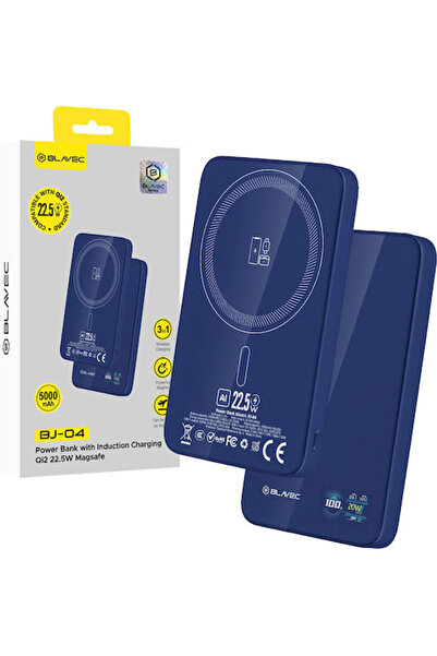 Blavec BJ-04 Υπέρλεπτο MagSafe Power Bank 5000mAh 22.5W Μπλε