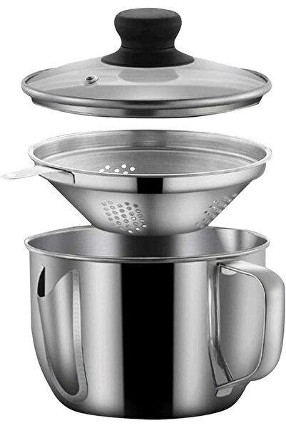 Tazweeq Stainless Steel Fat Separator, 2-Way Outlet Oil Soup Separator Pot, 1...
