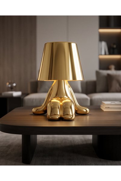Gezmarketim Gold Dekoratif Masa Lambası – Modern Şık Tasarım – Masa Üstü LED ...