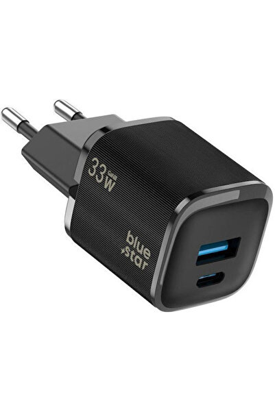 Blue Ασύρματος Φορτιστής Star GaN με Θύρα Εξόδου USB-A και Θύρα Εξόδου USB-C,...
