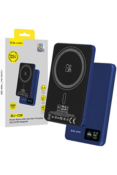 Blavec BJ-03 Λεπτό MagSafe Power Bank 5000mAh 22.5W Μπλε